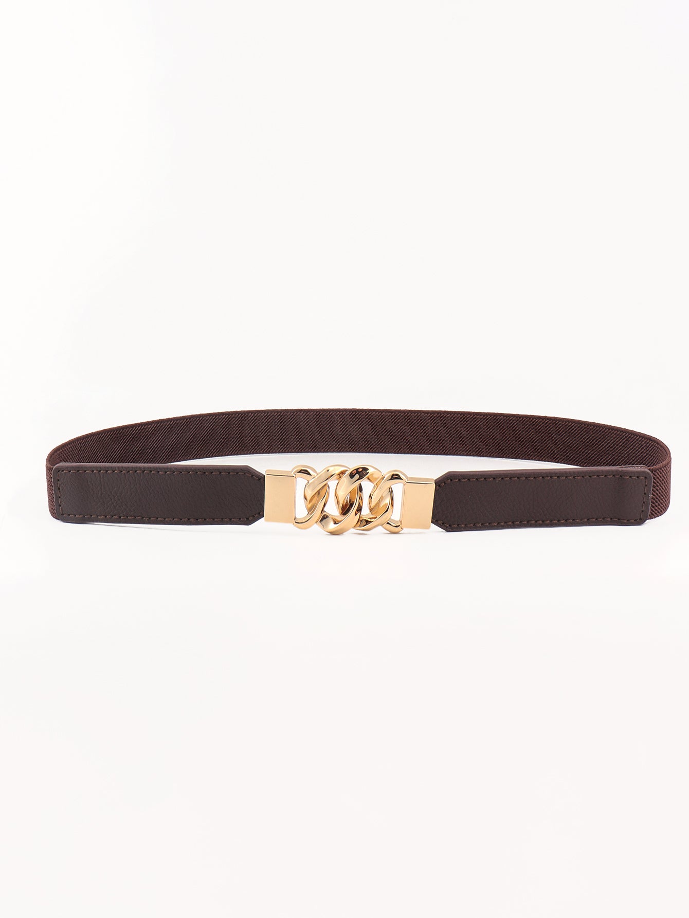 Alloy Buckle Elastic PU Belt