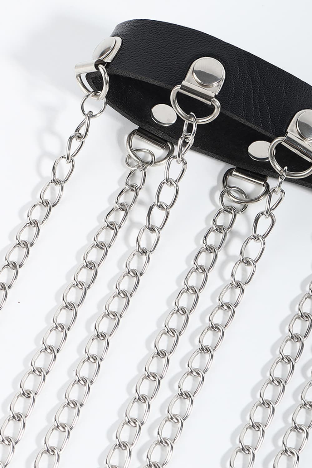 Fringed Chain PU Leather Chain Belt