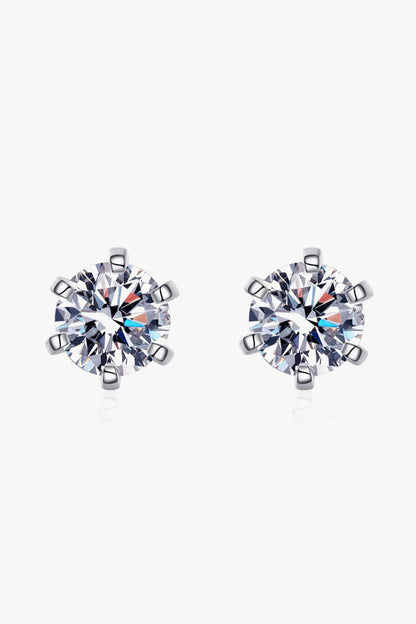 Inlaid Moissanite Stud Earrings