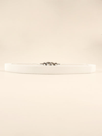 Alloy Buckle Elastic PU Belt