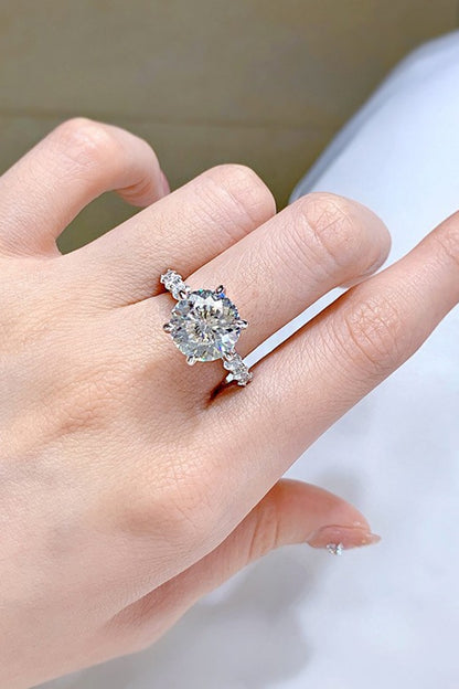 7 Carat Moissanite Side Stone Ring