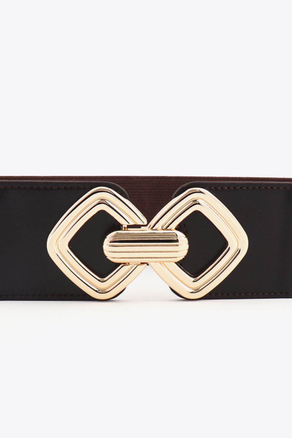 Geometric Buckle Elastic Wide Belt