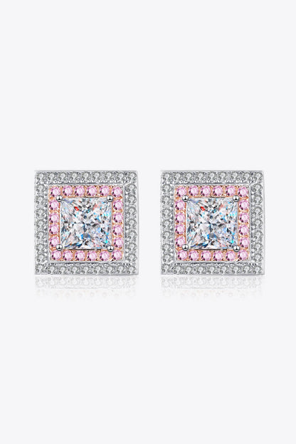 Moissanite Square Stud Earrings