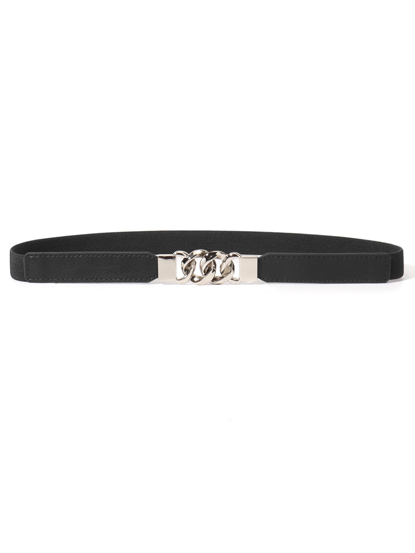 Alloy Buckle Elastic PU Belt