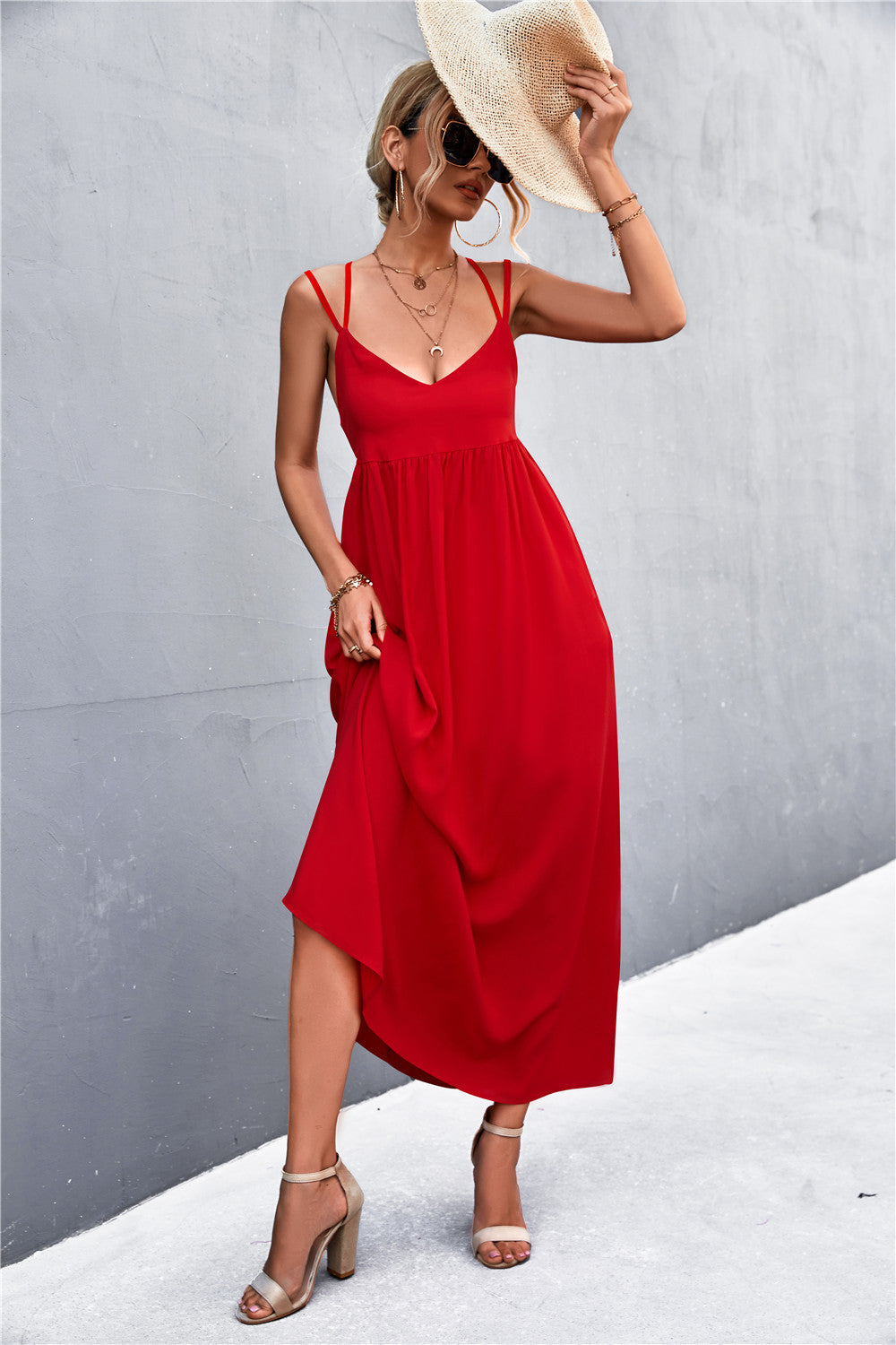 Double Strap Tie Back Dress