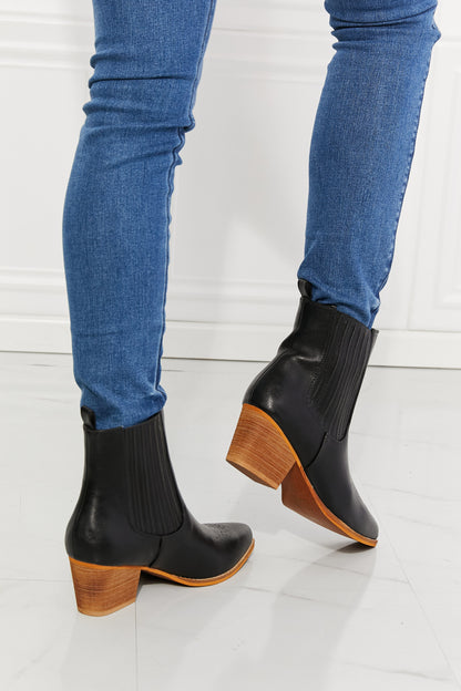 Love the Journey Stacked Heel Chelsea Boot in Black