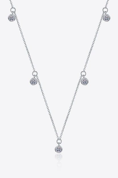 Moissanite Rhodium-Plated Necklace