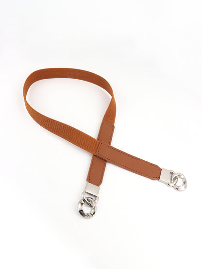 Alloy Buckle Elastic PU Belt