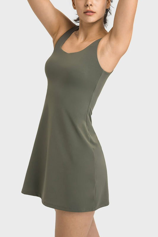 Sports Tank Dress with Full Coverage Bottoms