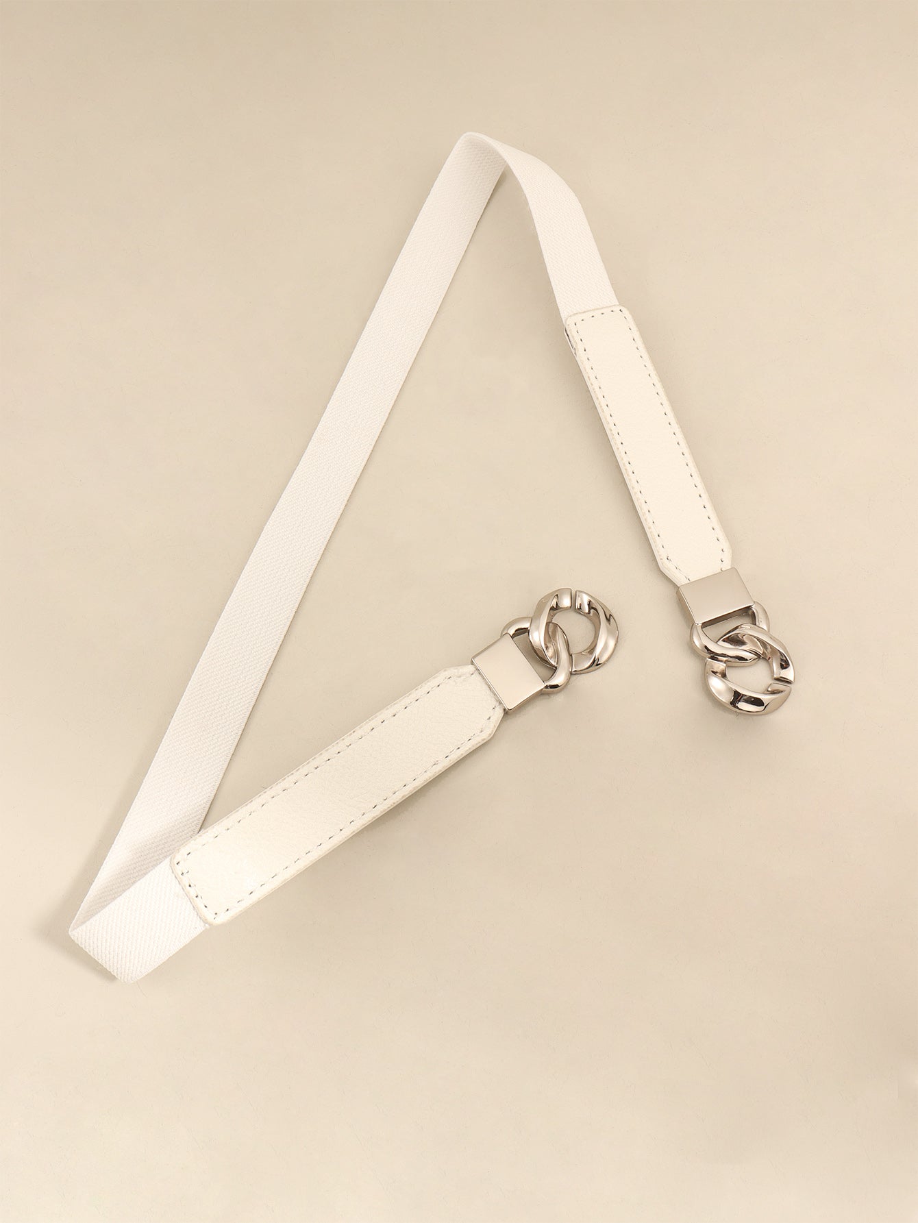 Alloy Buckle Elastic PU Belt