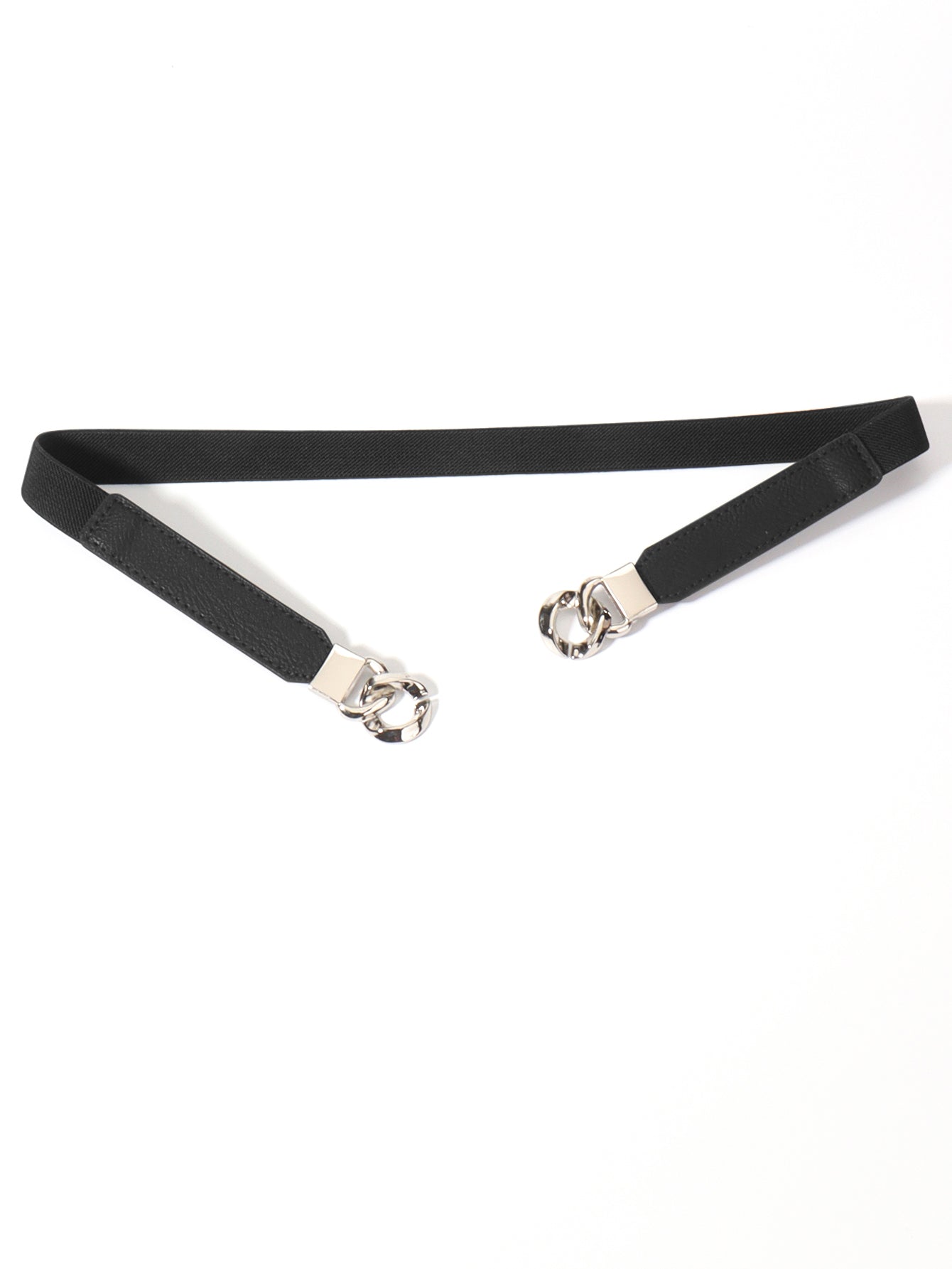 Alloy Buckle Elastic PU Belt