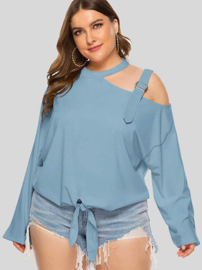 Cold-Shoulder Tied Top