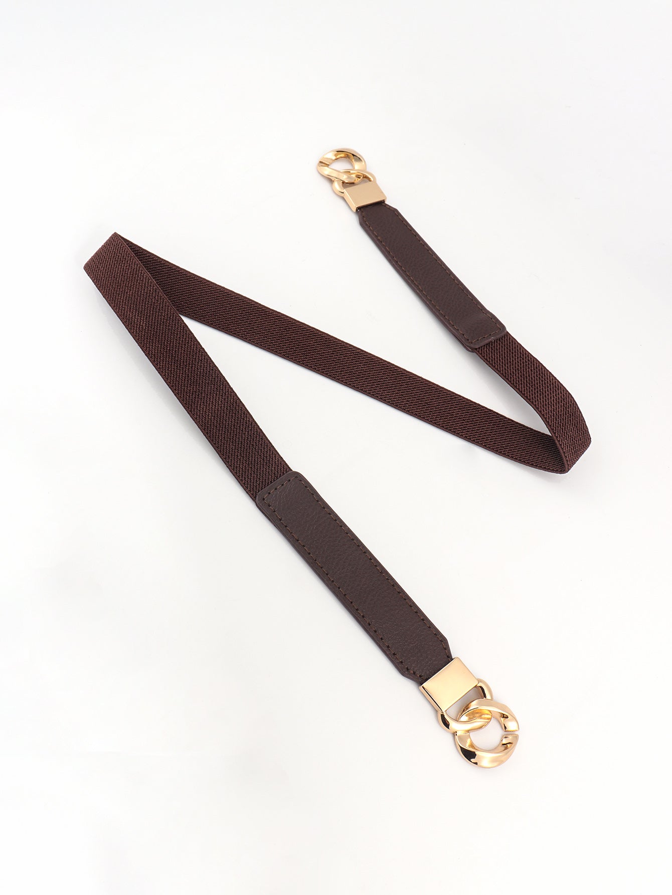 Alloy Buckle Elastic PU Belt