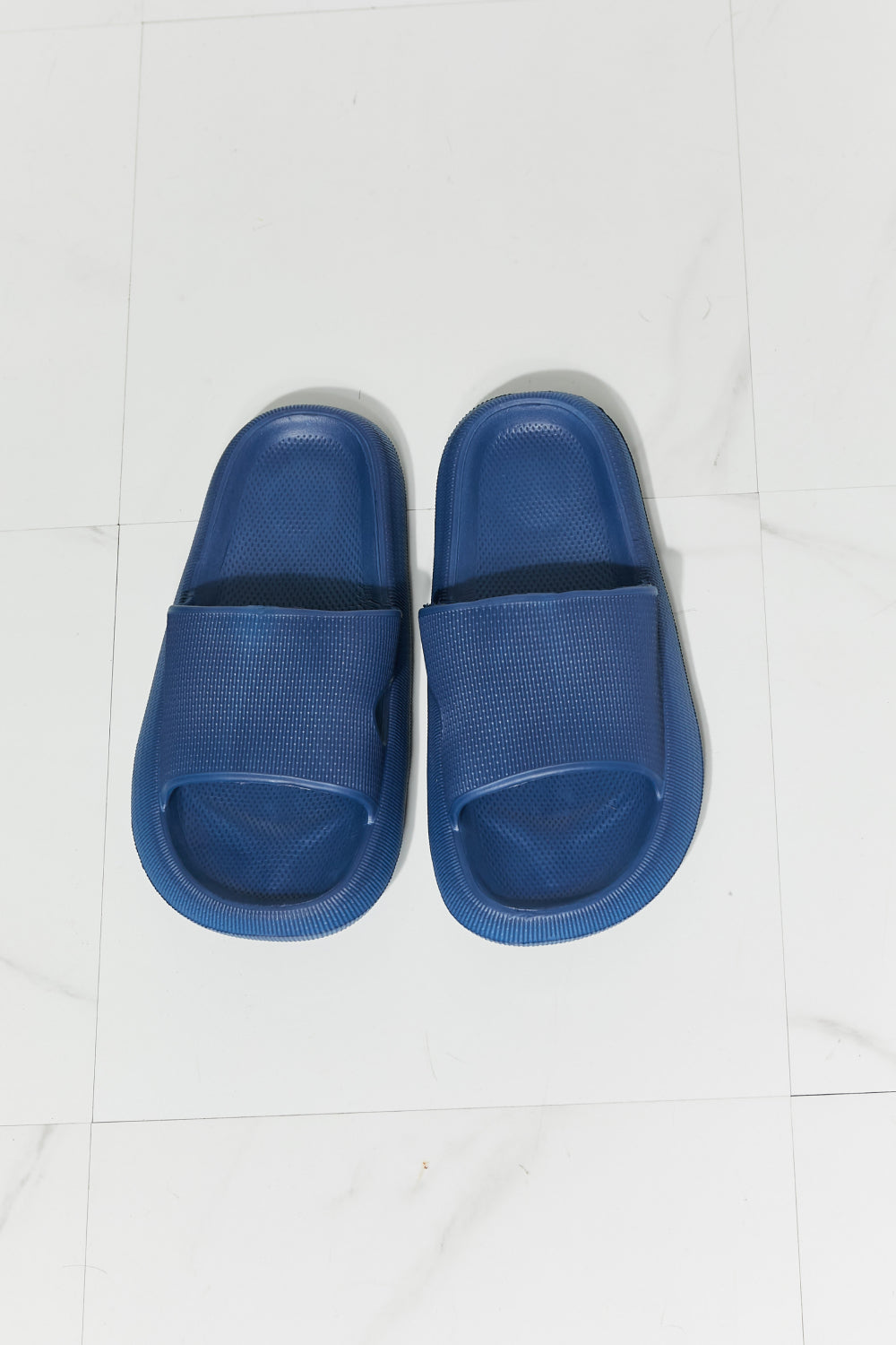 Arms Around Me Open Toe Slide in Navy