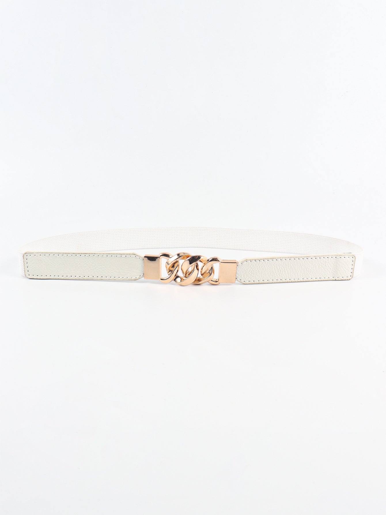 Alloy Buckle Elastic PU Belt