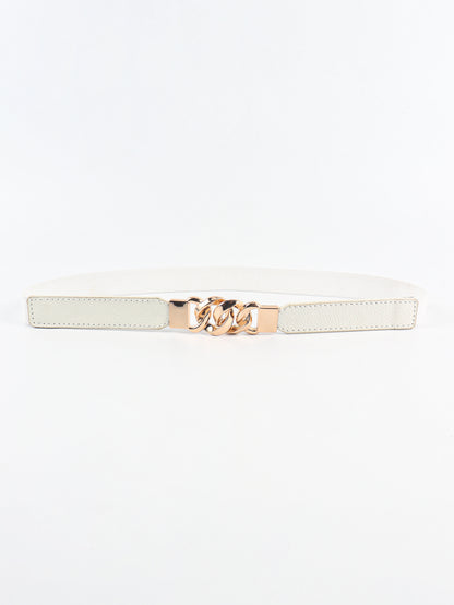 Alloy Buckle Elastic PU Belt