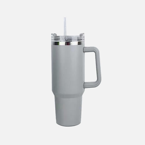 Stainless Steel Car Tumbler with Handle and Straw