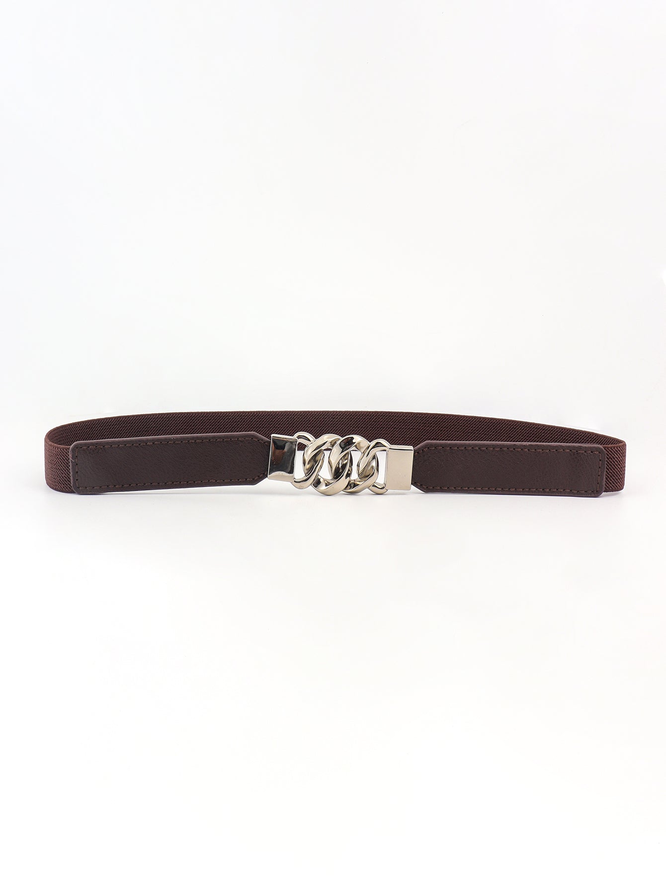 Alloy Buckle Elastic PU Belt