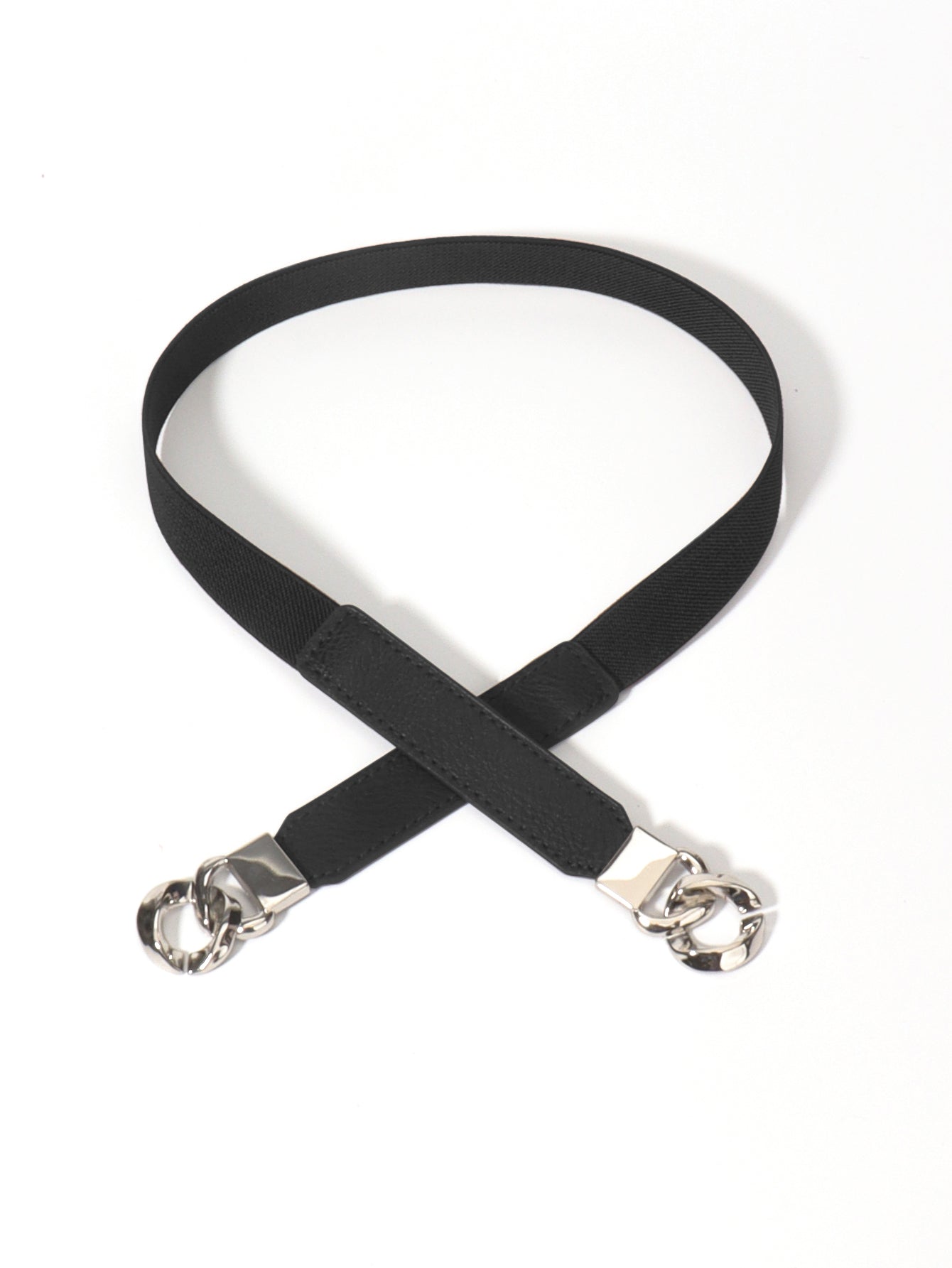 Alloy Buckle Elastic PU Belt