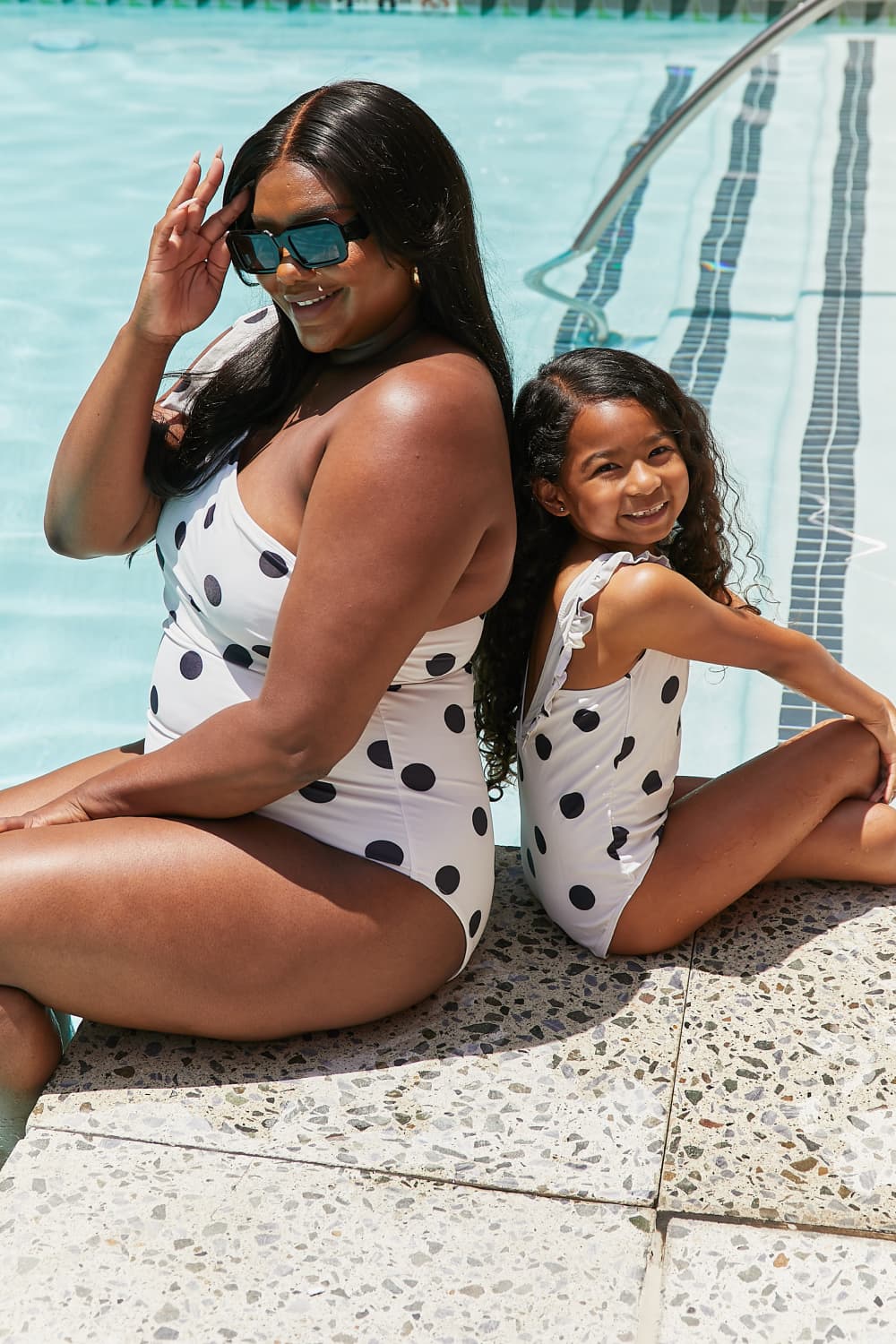 Polka Dot Mommy & Me End One-Shoulder One-Piece Swimsuit