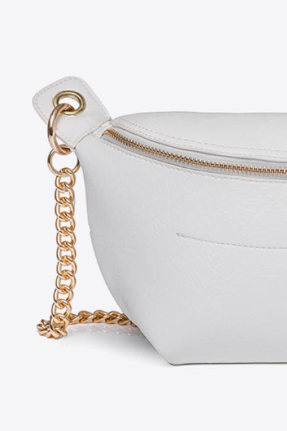 Leather Chain Strap Crossbody Bag