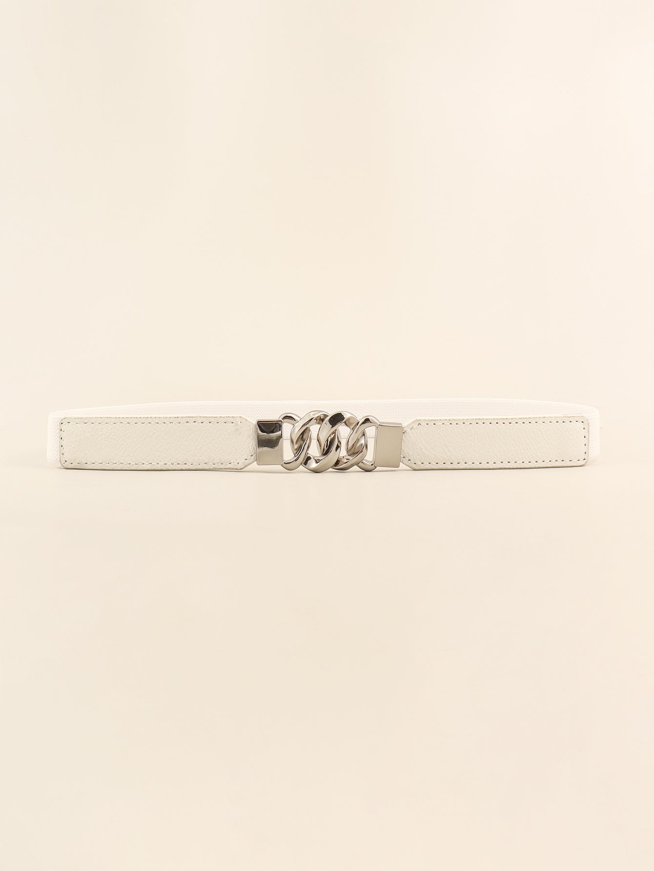 Alloy Buckle Elastic PU Belt