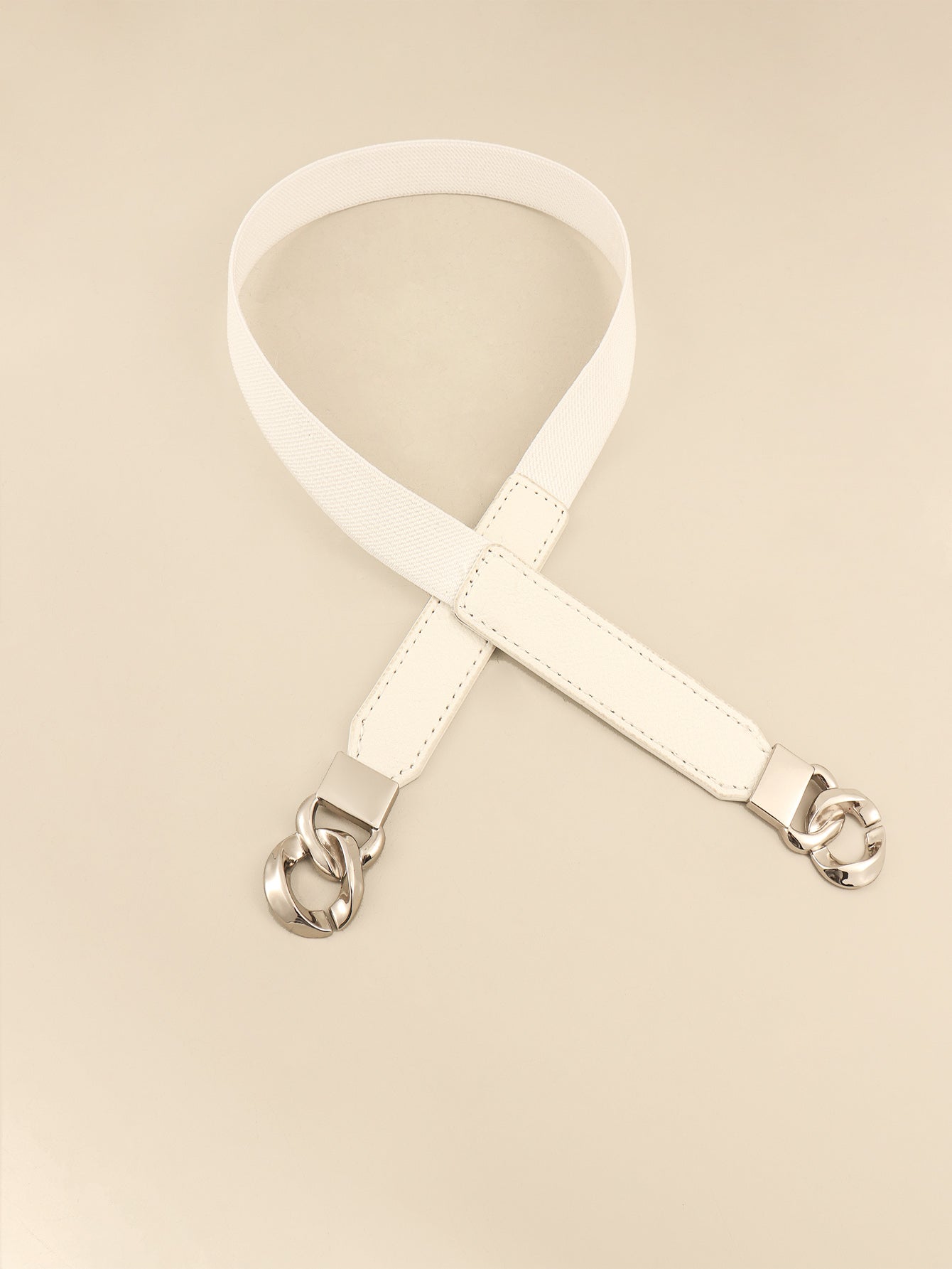 Alloy Buckle Elastic PU Belt