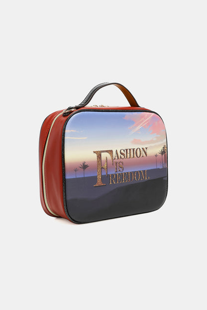 USA Printed Handbag with Three Pouches