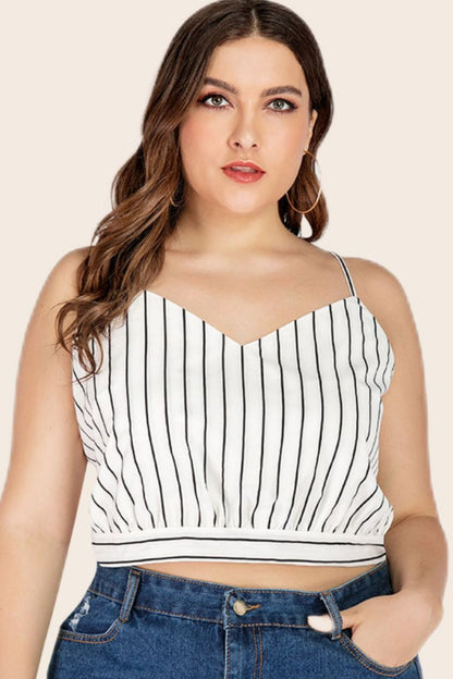 Striped Tie-Back Cropped Cami