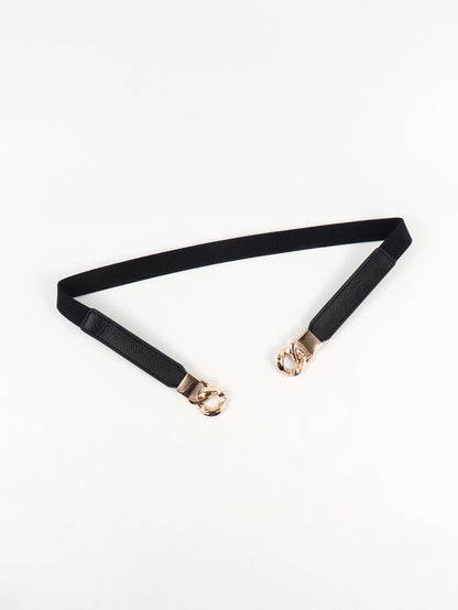 Alloy Buckle Elastic PU Belt