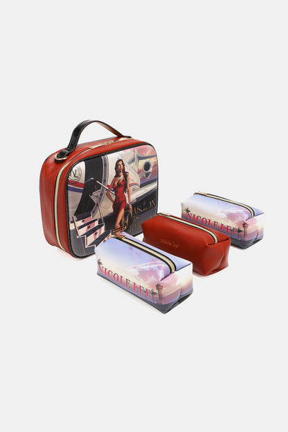 USA Printed Handbag with Three Pouches